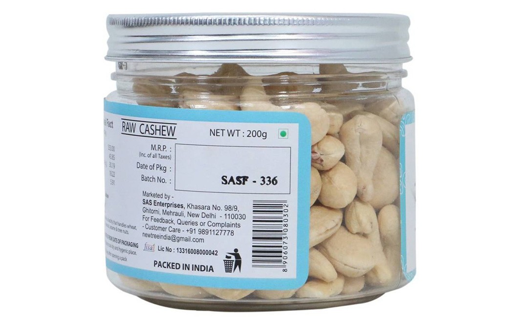 New Tree Raw Cashew    Jar  200 grams